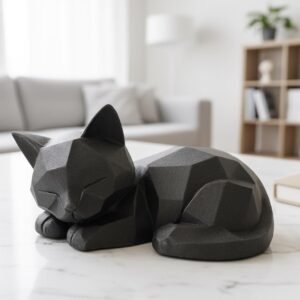 Cute Sleeping Low Poly Kitten