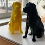 Low Poly Golden Retriever Dog Sculpture 10" Tall - Contemporary Statue - Unique Home Decor - House Warming Gift - Dog Mom Gift