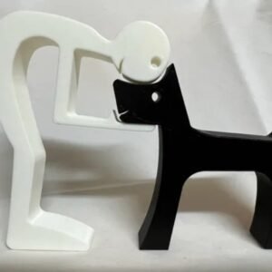 Man and Dog Statue 10" Long - Dog Mom Gift - House Warming Gift - Unique Home Decor