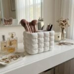 Coquette Bow Makeup Organizer - Vanity Storage & Skincare Holder - Kawaii Desk Decor