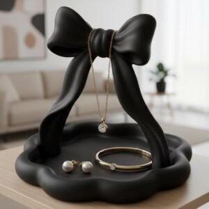 Ribbon Bow Jewelry Dish | Coquette Vanity Organizer | Balletcore Catchall Tray | Cute Jewelry Holder | Girly Room Decor | Ring Dish