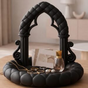 Quilted Gothic Arch Jewelry Dish | Ring Dish & Earring Holder  | Modern Gothic Vanity Organizer